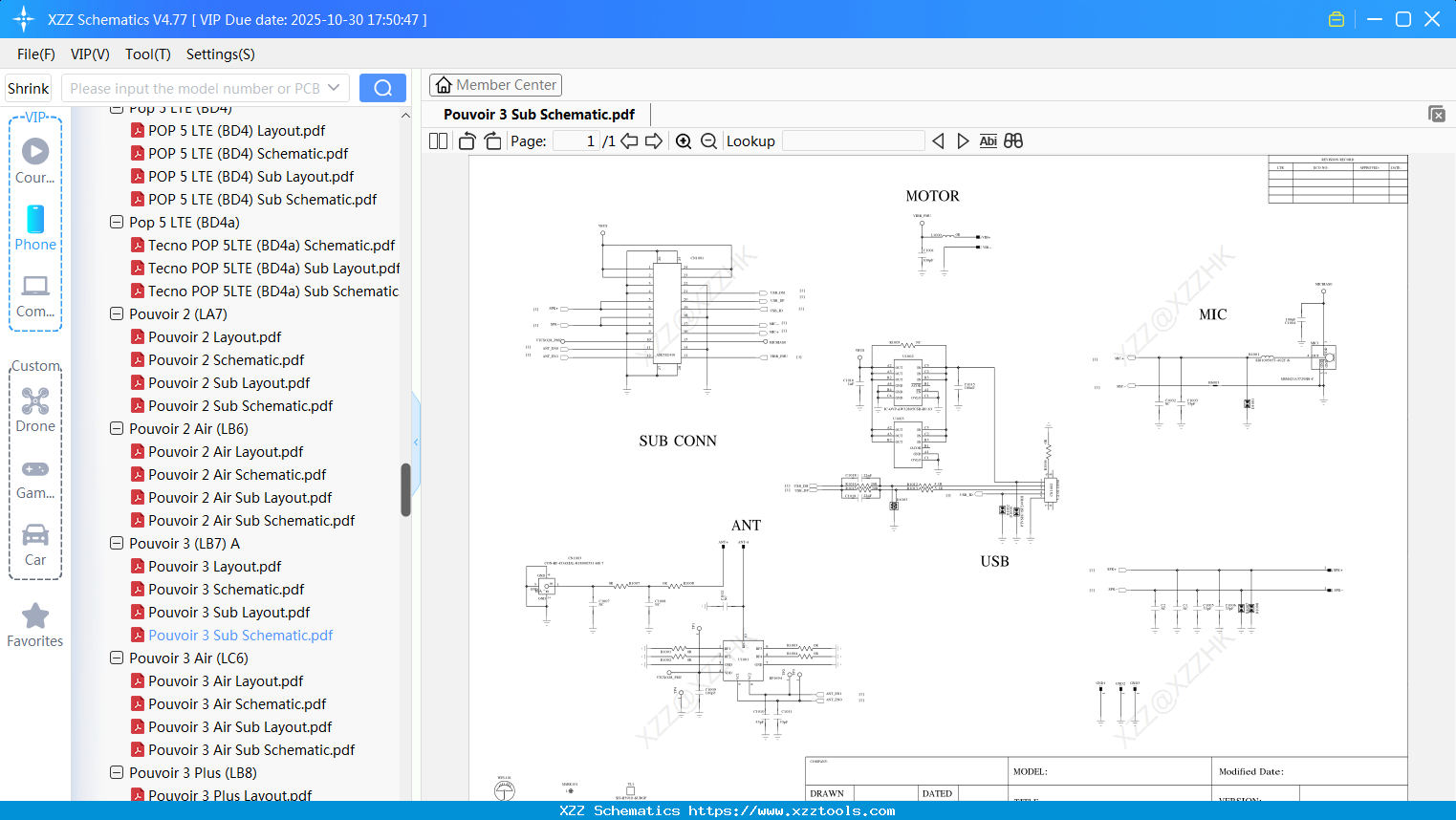 Tecno Pouvoir 3 Sub Schematic